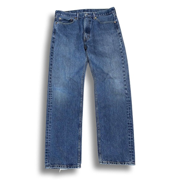 Men's Levi Strauss Blue Jeans 505 Style 36x34 Medium Wash - Picture 1 of 9